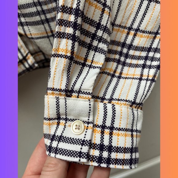 Aritzia Wilfred Free Plaid Button-up Blouse Size Medium - Picture 4 of 5